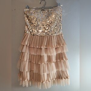 As U Wish Beautiful & Elegant Sequin and Ruffle Dress. Size small